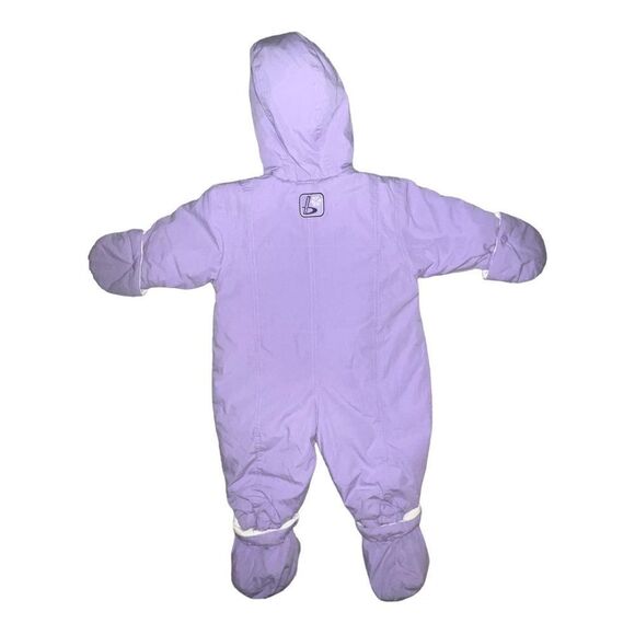 Bum Equipment Purple Baby Snowsuit Vintage Hooded Zippered 9 Month - Picture 2 of 7